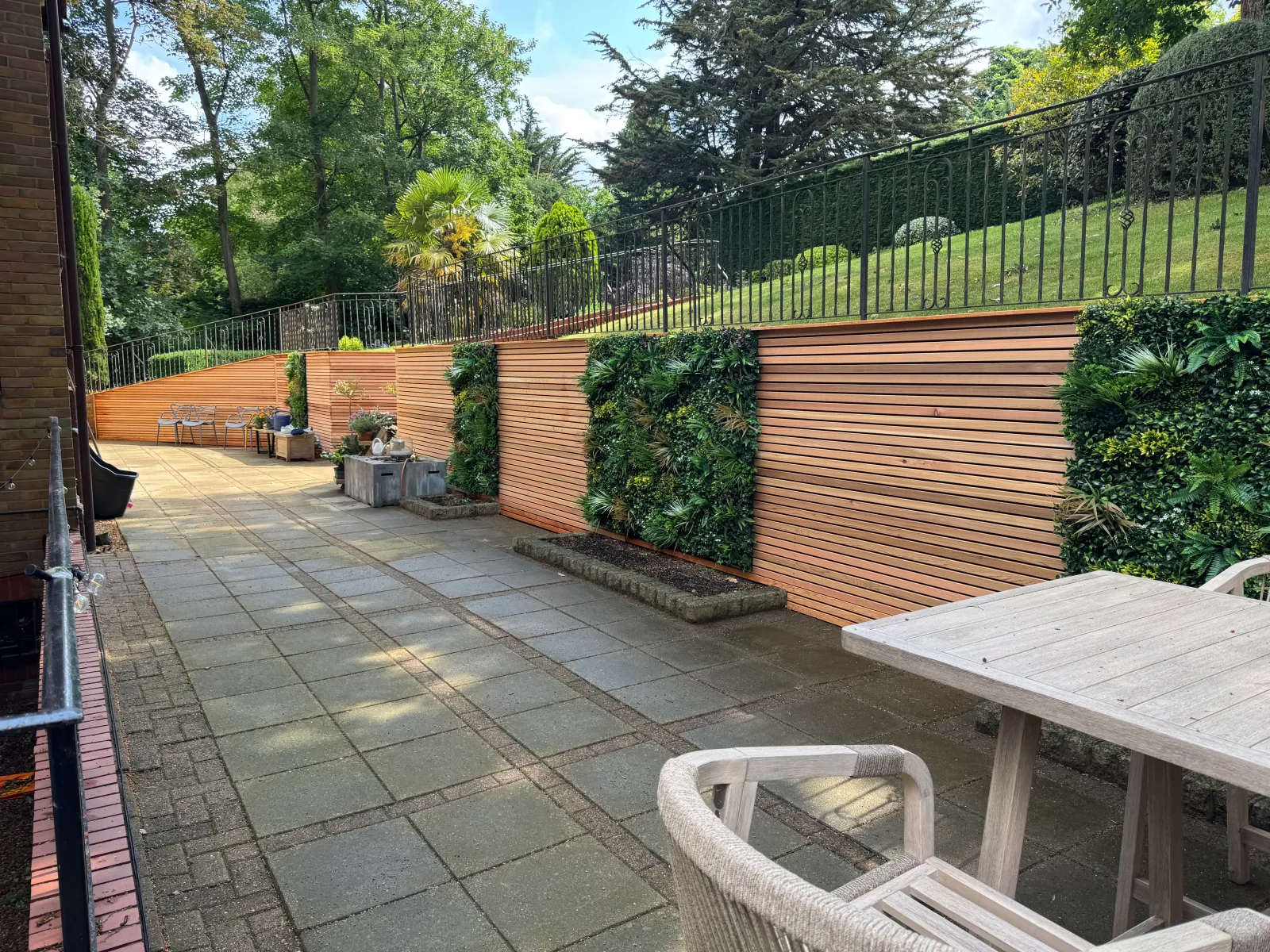 Premium outdoor living space with composite decking and recessed garden lighting in Surrey